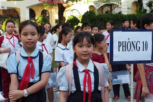 Học sinh tham dự khảo sát tuyển sinh vào lớp 6 Trường THCS-THPT Trần Đại Nghĩa (phường Sài Gòn) 