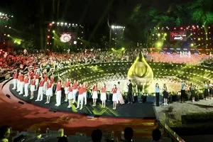 Chương trình nghệ thuật “Nghĩa tình Phương Nam - Cùng con đi tiếp cuộc đời”, tối 16-9. Ảnh: HOÀNG HÙNG