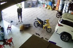 Hiện trường vụ án tại Vĩnh Long. Ảnh: TN