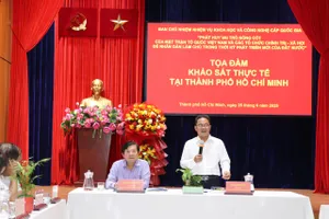 Phó Chủ tịch Ủy ban MTTQ Việt Nam Phạm Minh Tuấn, phát biểu tại tọa đàm