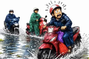 Đi đường ngày mưa