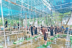 学生参加民间游戏。