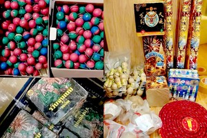 多种多样的烟花、鞭炮和爆炸性烟花公开买卖。