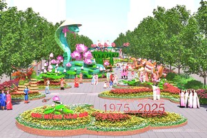 2025乙巳年春节阮惠花街配景图。