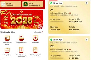 电子驾照已在VNeID上数字化的重要证件之一。