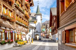 瑞士的滑雪村庄。