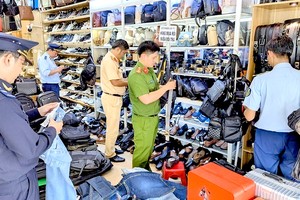 安江省跨部门检查组在隆川市中心一家商店检查时，发现并查获大量来历不明的货物。