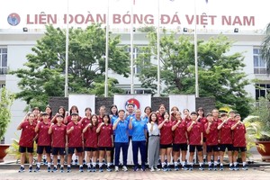 越南U20女足国家队队员合影。