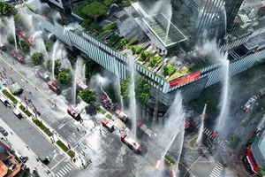 Khu vực diễn tập PCCC và CNCH. Ảnh: Cảnh sát PCCC và CNCH