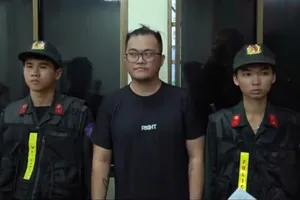 Đối tượng Trần Tuấn Kiệt tại cơ quan công an