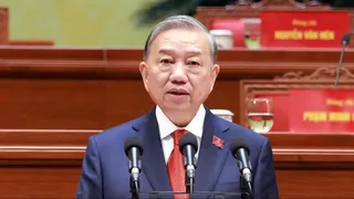 Tổng Bí thư Tô Lâm phát biểu tại lễ bế mạc Đại hội lần thứ XIV. Ảnh: TTXVN