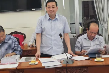 Giám đốc Sở NN-MT Nguyễn Toàn Thắng phát biểu tại buổi làm việc. Ảnh: Đỗ Trà Giang