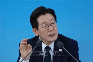 Tổng thống Hàn Quốc Lee Jae Myung phát biểu tại Daejeon ngày 7/11/2025. Ảnh: Yonhap/TTXVN