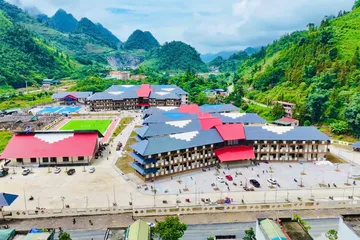 Toàn cảnh Trường PTNT Tiểu học và THCS Mường Khương, Lào Cai. Ảnh: MOET