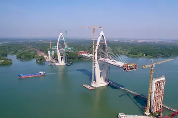 Cầu Phước An dần bắc qua sông Thị Vải đạt trên 60% khối lượng