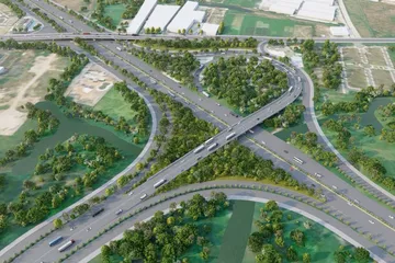 Phối cảnh một nút giao thuộc dự án cao tốc TPHCM-Mộc Bài- một dự án hạ tầng trọng điểm của TPHCM