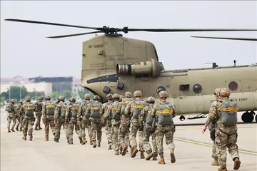 Lực lượng đặc nhiệm Mỹ tham gia cuộc tập trận chung, tại căn cứ Humphreys ở thành phố Pyeongtaek, tỉnh Gyeonggi, Hàn Quốc. Ảnh tư liệu, minh họa: Yonhap/TTXVN