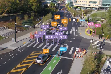 Minh họa nhận diện của hệ thống SURTRAC tại Pittsburgh. Ảnh: pittsburghpa.gov