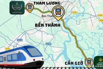 Từ ga Bến Thành, 2 tuyến metro hướng về ga Tham Lương và ga Cần Giờ, kích hoạt 2 cực tăng trưởng Tây Bắc và Đông Nam của TPHCM
