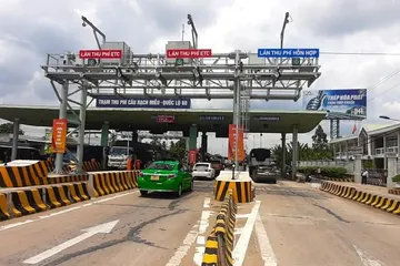 Trạm thu phí dự án BOT cầu Rạch Miễu - Ảnh: Báo Xây dựng