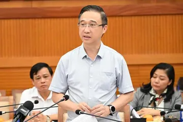 Phó Bí thư Thành ủy TPHCM Đặng Minh Thông phát biểu tại buổi làm việc (Ảnh VIỆT DŨNG)
