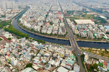 Khu vực phường Bình Phú (TPHCM) nhìn từ trên cao. Ảnh: HOÀNG HÙNG