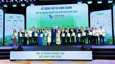 Tổng Công ty Thương mại Sài Gòn – TNHH Một thành viên (SATRA) vừa được vinh danh trong Top 10 Doanh nghiệp ESG Việt Nam xanh 2026 ngành bán lẻ (ESG10-2026)