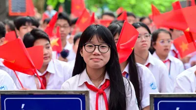 Học sinh Trường THCS Trần Duy Hưng, Hà Nội. Ảnh: ĐỖ TRUNG 
