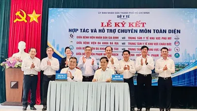 Bệnh viện Nhân dân Gia định ký kết hợp tác và hỗ trợ với Trung tâm Y tế khu vực Phú Mỹ.
