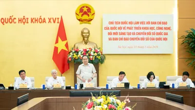 Chủ tịch Quốc hội Trần Thanh Mẫn chủ trì hội nghị. Ảnh: VIẾT CHUNG