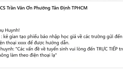 Thông báo cảnh báo phụ huynh về các thủ đoạn lừa đảo liên quan tuyển sinh đầu cấp năm nay