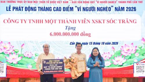 Công ty TNHH MTV Xổ số kiến thiết Sóc Trăng đóng góp 6 tỷ đồng tại lễ phát động