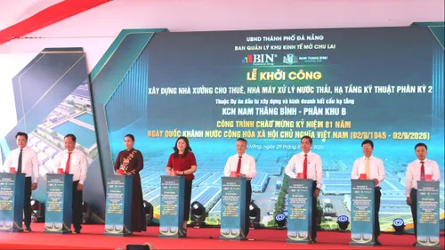 Đà Nẵng khởi công 3 hạng mục hơn 1.000 tỷ đồng tại Khu công nghiệp Nam Thăng Bình