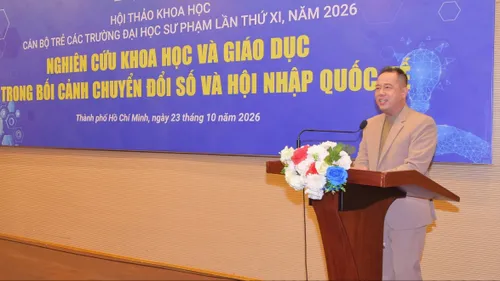 GS-TS Huỳnh Văn Sơn phát biểu khai mạc hội thảo. Ảnh: CÔNG CHƯƠNG