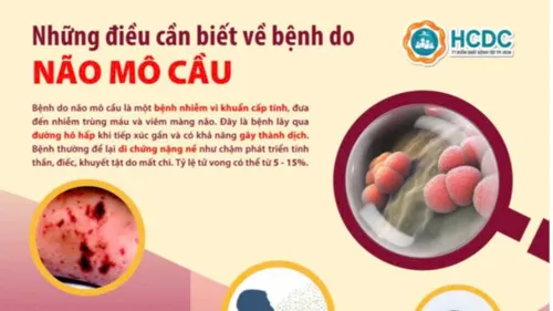 Thông tin đăng tải về bệnh não mô cầu của Trường Tiểu học Trang Tấn Khương (xã Hiệp Phước)