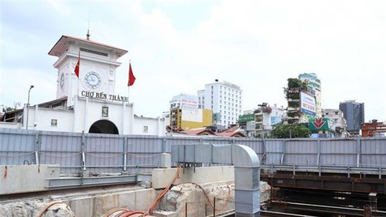 Công trình ga Bến Thành. (Ảnh: Thống Nhất/TTXVN)