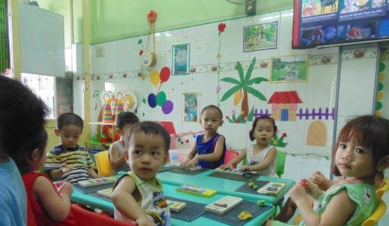 Kids at a private daycare establish,ent in Tan Phu District (Photo: SGGP)