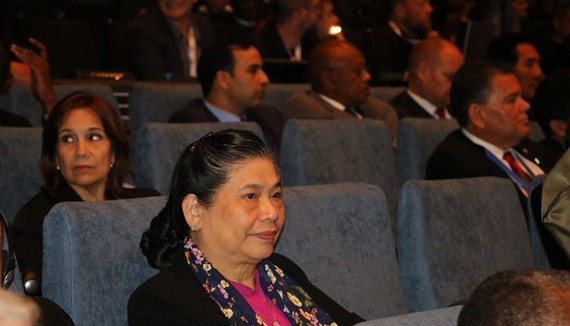 Vietnamese National Assembly Permanent Vice Chairwoman Tong Thi Phong at the 141st Assembly of the Inter-Parliamentary Union (IPU) in Serbia. (Photo: VNA)
