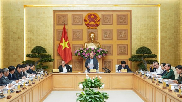 Thường trực Chính phủ họp chiều 24-2. Ảnh: VGP