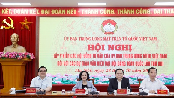 Hội nghị lấy ý kiến của các Hội đồng tư vấn của Ủy ban Trung ương MTTQ Việt Nam, sáng 28-10-2020.