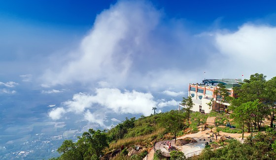 An aerial landscape photo of Ba Den Pagoda in Tay Ninh (Photo: SGGP)