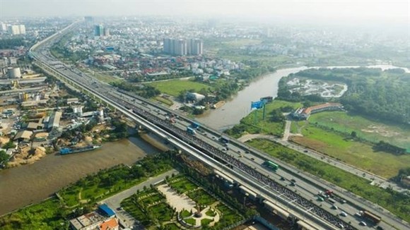 A view of the under-construction first metro line in HCM City. (Photo vnexpress.net)