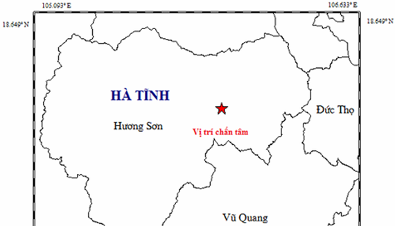 Map of epicenter location (Photo: the Earthquake Information and Tsunami Warning Center)