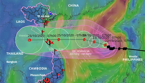 Path map of storm Saudel (Photo: General Department of Disaster Prevention and Control)