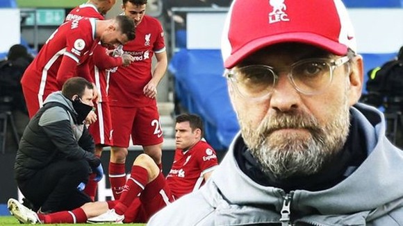 HLV Jurgen Klopp đang phải chứng kiến các ngôi sao “rơi rụng” vì chấn thương.
