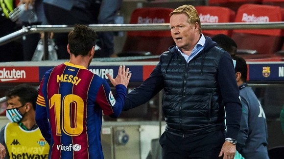 HLV Ronald Koeman hiện vẫn chưa nhận được những gì tốt nhất từ Messi. Ảnh: Getty Images