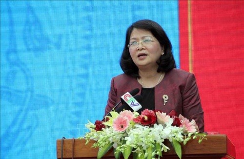 Phó Chủ tịch nước Đặng Thị Ngọc Thịnh phát biểu tại Hội nghị. Ảnh: TTXVN