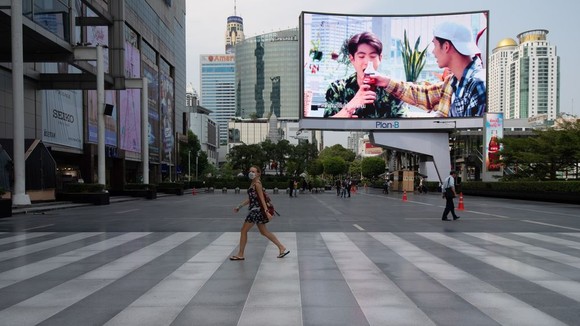 Foreign tourists walk at square of Central World in Bangkok, Thailand on March 20. Photographer: Vachira Vachira/NurPhoto via Getty Images