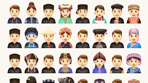Hình ảnh bộ emoji các dân tộc anh em