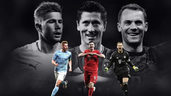 Kevin De Bruyne, Robert Lewandowski và Manuel Neuer